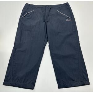 Adidas Navy Blue Drawstring Athletic Capris Pants Women’s Size Small